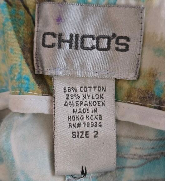 Chico's Hawiian Tropical Paradise Vacation Casual Women's Pants 2-M-12 - Picture 4 of 4